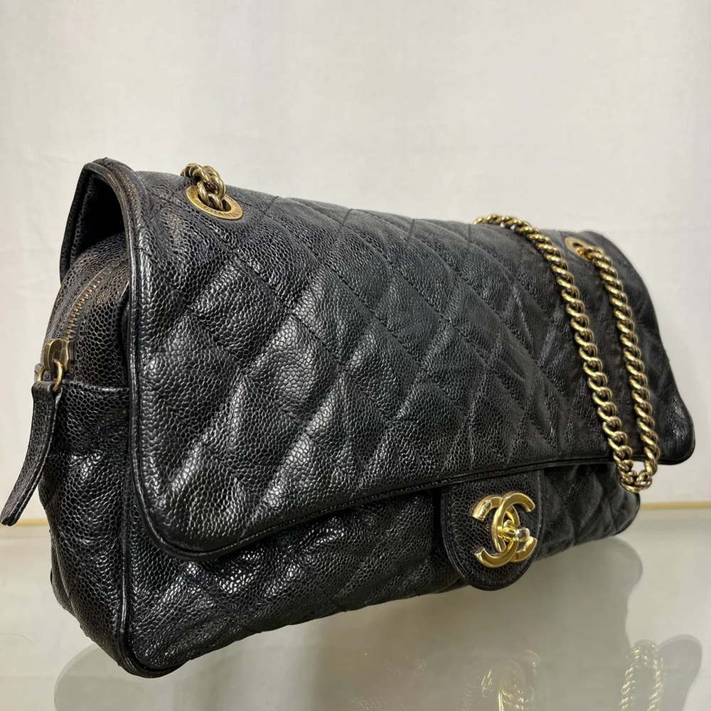 Chanel Easy Flap Jumbo Caviar Leather shoulder bag - Picture 3 of 13